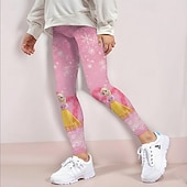  Ragazze 3D Grafico Cartoni animati 67 Pantaloni Leggings Primavera Autunno Carino Streetwear Essenziale Bambini 4-12 Anni All'aperto Vacanza Casuale Vestibilità regolare