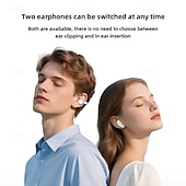 abordables Auriculares abiertos-Auriculares In-Ear y Clip-On TWS de Moda para Parejas Auriculares Duales Gaming TWS Hi-Fi Bass Estéreo ENC Llamadas HD Compatibles con Android e iPhone Auriculares Inteligentes Deportivos Regalo de