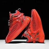 abordables Zapatillas Informales-Hombre Zapatillas de deporte Zapatos de Navidad Forro de Lana Zapatos para correr Zapatos de Paseo Casual Punto Cómodo Antideslizante Transpirable Botines / Hasta el Tobillo Cordones Negro Blanco Rojo