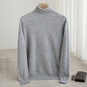 preiswerte Wollpullover für Herren-Hochwertiger Herren-Rollkragenpullover aus reiner Wolle und Kaschmir, klassischer Strickpullover, weich, warm und atmungsaktiv
