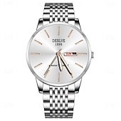 baratos Relógios Quartz-Relógio Masculino Avançado Relógio de Quartzo Fashion Masculino com Exibição de Calendário Semanal À prova d'água IPX4 Luz Noturna Adequado para Viagens de Negócios Uso Diário e a Melhor Escolha de