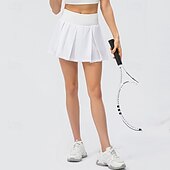 זול חצאיות וחצאיות קצרות לנשים-בגדי ריקוד נשים משובץ / משבצות אחיד חצאית קז'ואל חצאית טניס חצאיות קפלים חצאית ספורט אלסטי תומך זיעה נושם טניס פיקלבול יוגה תחתיות שחור לבן צהוב בגדי טניס