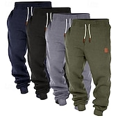 abordables jogging-Homme Joggings Joggeurs Pantalon en polaire Pantalons Cordon de serrage Taille Élastique Pack multiple Uni Confort Longueur complète Extérieur Quotidien Sortir Mode Style Classique 1 2 Micro-Élastique