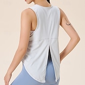 cheap Women's Shirt-Women's Solid Colored Tank Top Workout Tops Loose Fit Elastic Sweat-Wicking Breathable Tennis Pickleball Yoga Crew Neck Top White Black Pink Tennis Clothing