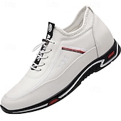 Недорогие Кэжуал кроссовки-Мужские белые спортивные туфли из искусственной кожи на легкой подошве - удобные кроссовки для спорта и активного образа жизни.