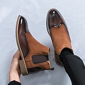 preiswerte Chelsea -Stiefel-Braune Chelsea-Boots aus Kunstleder für Herren – stilvoll und elegant, perfekt für Business Casual, formelle Anlässe und den Alltag.