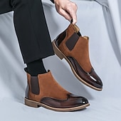 preiswerte Chelsea -Stiefel-Braune Chelsea-Boots aus Kunstleder für Herren – stilvoll und elegant, perfekt für Business Casual, formelle Anlässe und den Alltag.