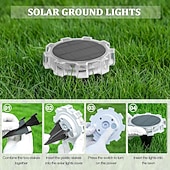 cheap Landscape Lights-Solar Ground Lights Outdoor 1 Pack, Solar Ground Lights Waterproof, 4 Modes LED Ground Lights Outdoor Christmas Lights Stick in Ground,Color Changing for Yard, Wall, Deck, Garden, Pathway