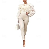 ieftine Bluze elegante-Pentru femei Bluză Topuri imbracate Topuri fluide Zdrobit Cu Șiret Bufantă Culoare solidă Simplu Elegant Epocă Drăguţ Manșon Lung Stil Nautic Topuri obișnuite Zilnic Muncă Concediu Galben Var