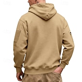 voordelige Tactische Hoodie-Voor heren Trui met capuchon Hoodie met volledige rits Fleece hoodie Tactische capuchon Zwart Marineblauw Khaki Lichtgrijs Donkergrijs Capuchon Effen Vetoketju Zak Sport &amp; Outdoor Casual Dagelijks