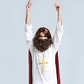 cheap Men's Costumes-Jesus Nativity Joseph Costume Fancy Costume Christmas Pageant Costumes Men's Cosplay Costume Christmas Costume Adults Christmas New Year Performance Party Onesie