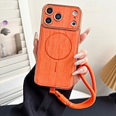 ieftine Carcase iPhone-telefon Maska Pentru iPhone 17 Pro Max 17 Air 16 15 14 Pro Max Plus 13 Pro Max Capac Spate Acceptă încărcarea fără fir cu curea de mână Anti Șoc Retro Placare