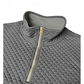  Pánské Mikina Waffle mikina Svetr Čtvrtletní mikina na zip Vodní modrá Fialová Armádní zelená Khaki Světle šedá Klopa Bez vzoru Slátanina Barevné bloky S texturou Ležérní Denní Sporty a outdoor