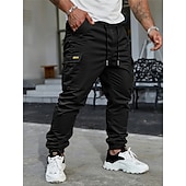 economico Pantaloni cargo-Per uomo Pantaloni Cargo Pantaloni Coulisse Multi-tasche Semplice Indossabile All'aperto Quotidiano Campeggio &amp; Escursionismo Moda Classico Nero Verde militare