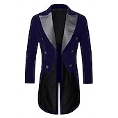 cheap Men's 1920s Costumes-Retro Vintage Punk &amp; Gothic Medieval Tuxedo Tailcoat Long Sleeves Vampire Knight Ritter Fancy Dress Men's Steampunk Halloween Performance LARP Ren Faire Adults' Coat Fall &amp; Winter
