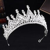 cheap Tiaras &amp; Crowns-Crown Tiaras Headdress Alloy Wedding Birthday Elegant Cute Shiny With Rhinestone Headpiece Headwear