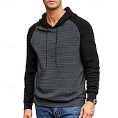 baratos hoodies básicos dos homens-Homens Moletom Estacionar Preto Cinza Claro Cinzento Escuro Cinzento Com Capuz Bloco de cor Com Cordão Desportos e Ar livre Casual Diário Impressão 3D Roupa de rua Roupa de Esporte Casual Outono