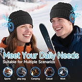 cheap Beanie Headphones-Men's Wireless Hat Valentine's Day Gift for Teenage Boys and Girls  Men's and Women's Adult Teenage Socks  Cool Technology Wireless Music Hat with Earphones for Gamers Husband Valentine's Day Gift
