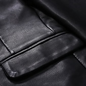 economico Blazer Classici da Uomo-Per uomo Blazer Formale Natale Ufficio Tasca Moda Classico Inverno Primavera &amp; Autunno Poliestere Semplice Tasca Casual / Quotidiano Monopetto Giacca Nero