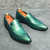 economico Mocassini-mocassini slip-on da uomo in vernice viola dal design elegante: calzature eleganti per feste, matrimoni ed eventi alla moda