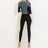 preiswerte One Pieces Rash Guards-Damen Ganzkörper-Rashguard Tauchanzug Badeanzug Bademode Farbblockierung mit integriertem BH UV Schutz Langarm Tauchanzüge Surfen Kanufahren Schnorcheln Winter