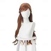 Недорогие Парики для киноперсонажей-Косплэй парики Коричневый Кудрявый Искусственные волосы Очень длинный парики Жен. парики Для вечеринки