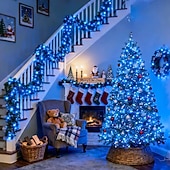 cheap Plug String Lights-Christmas Tree Decorative String Lights Fairy String Lights 8 Function Low Voltage Safety Plug in Holiday Wedding Party Atmosphere Decorative Lights Props 10/20/30/50/100 meters