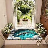 Χαμηλού Κόστους Τελαμότες-3D Οπτική Ψευδαίσθηση Χαλούμι Κίνδυνος Σαλάτας Μη Ολισθηρή Σχέδιο Τρύπας Στροβιλισμού για Είσοδο Αίθουσα Μπάνιο Σκαλοπάτια Εσωτερικού Εξωτερικού Διότιμον Γη Γρήγορη Στεγνή Απορροφητική 20 x 31 ίντσες