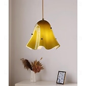 economico Luci a sospensione-lampada a sospensione in vetro artistico - lampada da soffitto moderna ispirata alla fioritura