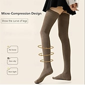 Недорогие Домашние тапочки-Женские высокие носки выше колена, теплые, мягкие, трикотажные, эластичные, уютные, сексуальные, милые, модные, зимние, осенние, высокие носки выше колена, повседневные, для школьниц, в японском