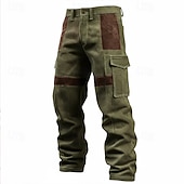 abordables Pantalons Cargo-Homme Pantalons Cargo Pantalon cargo Pantalon en velours côtelé Pantalons de Travail Pantalon en daim Patchwork Multi-poches Jambe Droite Uni Évacuation de l&#039;Humidité Respirant Longueur complète