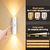 tanie Dekoracyjne światła-1/4 sztuki podwójnej lampki nocnej z czujnikiem kociego oka, ładowanej przez USB, RGB, 3/7 trybów kolorów, płynne przyciemnianie, do sypialni, schodów, garderoby, salonów, reflektorów