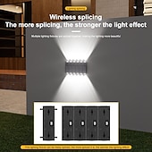 baratos Candeeiros Luzes de Exterior-Conjunto de 4 luminárias solares de parede para exterior, à prova d'água, para pátio, jardim, varanda, cerca ou alpendre, ideais para decoração de Natal e feriados.