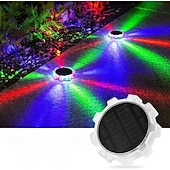cheap Landscape Lights-Solar Ground Lights Outdoor 1 Pack, Solar Ground Lights Waterproof, 4 Modes LED Ground Lights Outdoor Christmas Lights Stick in Ground,Color Changing for Yard, Wall, Deck, Garden, Pathway