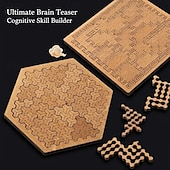 abordables Regalos-Rompecabezas fractales de madera: un desafiante juego de lógica geométrica para niños y adultos, ideal para aliviar el estrés y fomentar el pensamiento creativo. Un regalo educativo perfecto.