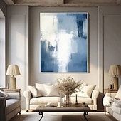 economico Dipinti a olio-dipinto a olio fatto a mano dipinto a mano orizzontale astratto contemporaneo moderno tela arrotolata (senza cornice)