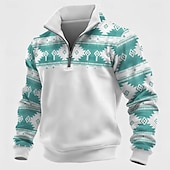 levne Vintage etnické mikiny-Pánské Etno Mikina Geleneksel Vintage Retro Stojáček Venkovní Práce Dar Vodní modrá Jezerní modrá Žlutá Rubínově červená Zip Podzim Zima Návrhář S M L XL XXL XXXL