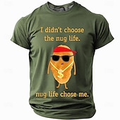 baratos Camisetas engraçadas para homens-Camiseta engraçada &quot;Nug Life&quot;, camiseta &quot;Eu não escolhi a vida de nugget&quot;, camiseta com estampa de nugget de rapper descolado, presente com humor gastronômico para homens, camiseta paródia para