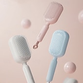 abordables Limpiando suministros-Peine de masaje con cojín retráctil, de diseño portátil para viajes. Cuenta con un anillo de tracción ergonómico, fácil de limpiar y masajeador con cojín de aire, ideal para desenredar cabello grueso