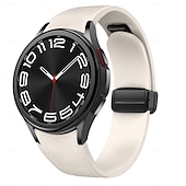voordelige Samsung horlogebanden-Horlogeband voor Samsung Galaxy Watch 7/6/5/4  40/44mm, Watch 5 Pro 45mm, Watch 6 Classic 43/47mm, Watch 4 Classic 42/46mm Siliconen Echt leer Vervanging Band Verstelbaar Sportband Leren koppeling
