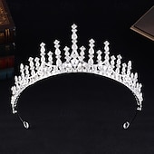 cheap Tiaras &amp; Crowns-Crown Tiaras Headdress Alloy Wedding Birthday Elegant Cute With Rhinestone Headpiece Headwear