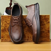 economico Scarpe Casual con Lacci-scarpe da lavoro da uomo marrone scuro, eleganti con lacci, in similpelle di alta qualità, perfette per l'ufficio e le occasioni professionali