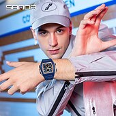 ieftine Ceasuri Quartz-Ceas de mână electronic cu quartz pentru bărbați SANDA 3391 cu modă calendar luminos șocuri sport și rezistent la apă