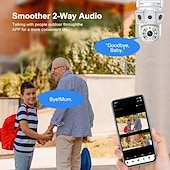 Недорогие IP-камеры для помещений-IP-камера с двумя объективами, полноцветная, ночное видение, обнаружение движения, двусторонняя голосовая беспроводная камера, наружная, внутренняя, домашняя охранная интеллектуальная Wi-Fi PTZ-камера