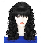 preiswerte Historische Perücken-Retro-viktorianische Bienenkorbfrisur, blonde, lange, lockige Damenperücke, Bouffant-Rokoko-Perücke, Modeparty-Werwolf-Cosplay-Perücke mit Pony