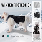 billiga Rockar-Varm hundtäcke vattentät vintertäcke för valpar med spännen, reflekterande justerbar snöjacka för husdjur, fleecetröja för medelstora hundar
