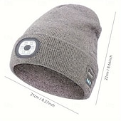 economico Cuffie Beanie-Cappello in Maglia Musicale Wireless Bluetooth Nuovo Cappello Luminoso LED all'aperto Cappello Wireless Bluetooth con Auricolari Integrati Ricaricabile USB Alimentazione Batteria 1.5-3W Regalo di San