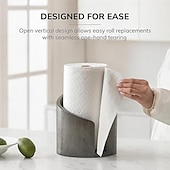 cheap Storage Racks-Mountain Paper Towel Holder Countertop with Mango Wood Round Base and Holder, Wood Paper Towel Holders Countertop, Spiral Design Decorative Storage Box for Bathroom Storage