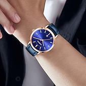 halpa Kvartsikellot-LIGE Miesten Kvarttikello Liiketoiminta Vedenkestävä PU Nahkakello