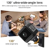 abordables Cámaras de red IP de interiores-Sistema de vigilancia para exteriores con cámara inteligente HD de visión nocturna y control por aplicación. &amp;Almacenamiento en la nube SD (tarjeta no incluida): para niñera/monitoreo de cámara,